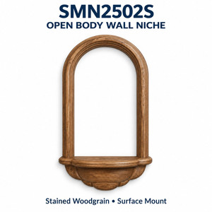 SMN2502S open body wall niche, Stained Woodgrain, Surface Mount; product illustration
