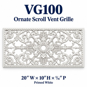 VG100 Ornate Scroll Vent Grille – primed white