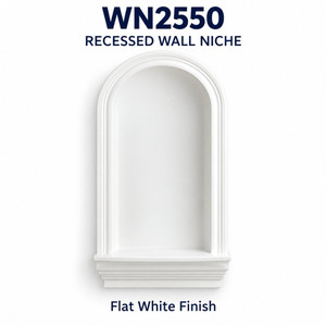 WN2550 recessed wall niche, Flat White Finish; product illustration