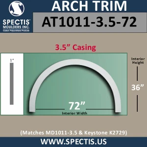 AT1011-3.5-72 Flat Trim Urethane Door or Window Arch 72" ID