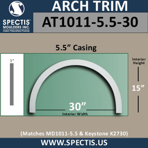 AT1011-5.5-30 Flat Trim Urethane Door/Window Arch 5.5" x 30" ID