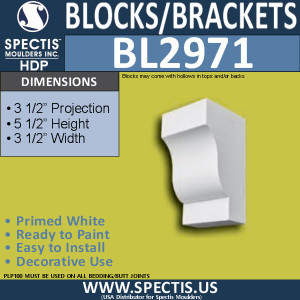 BL2971 Eave Block or Bracket 4"W x 3.5"H x 7" P