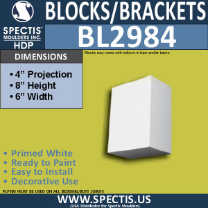 BL2984 Eave Block or Bracket 6"W x 8"H x 4" P