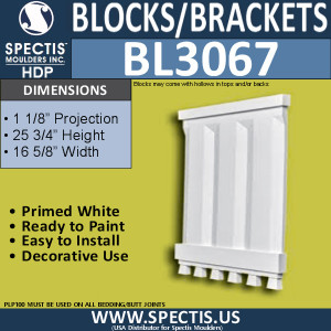 BL3067 Eave Block or Bracket 16.88"W x 25.75"H x 1.13" P
