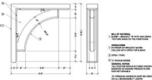 BL3081-WG Spectis Eave Block or Bracket 8"W x 41.25"H x 42" Projection