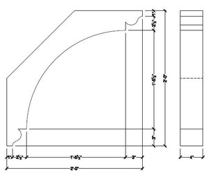 BL3085 Spectis Eave Block or Bracket 4"W x 24"H x 24" Projection