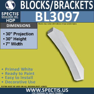 BL3097 Eave Block or Bracket 7"W x 32"H x 32" P