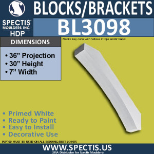 BL3098 Eave Block or Bracket 7"W x 32"H x 36" P