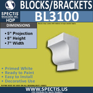 BL3100 Decorative Eave Bracket 7"W x 8"H x 5"P