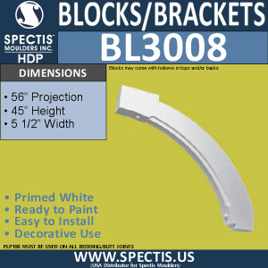 BL3008 Eave Block or Bracket 5.5"W x 45"H x 56" P