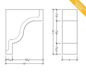 BL3106 Decorative Eave Bracket 4"W x 12"H x 10"P