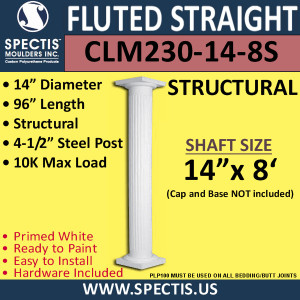CLM230-14-8S Fluted Straight Column 14" x 96" STRUCTURAL