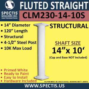 CLM230-14-10S Fluted Straight Column 14" x 120" STRUCTURAL