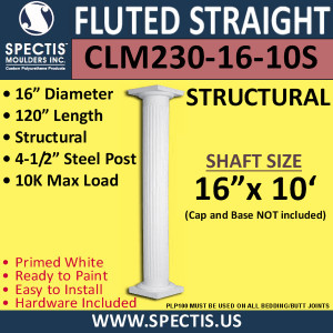 CLM230-16-10S Fluted Straight Column 16" x 120" STRUCTURAL