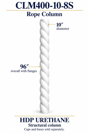 CLM400-10-8S Rope Structural Column – 10″ diameter × 96″ overall – HDP urethane