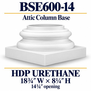 BSE600-14 Attic Column Base – 18¾″ W × 8¼″ H | 14¼″ opening – HDP urethane