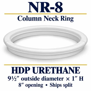 NR-8 Column Neck Ring – 9½″ OD × 1″ H | 8″ opening – HDP urethane