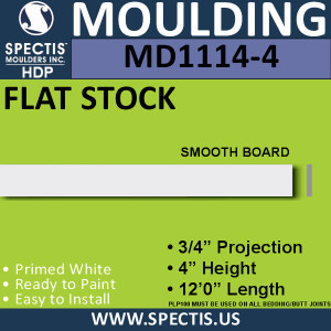 MD1114-4 Spectis 3/4" Flat Stock 3/4"P x 4"H x 144"L
