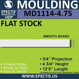 MD1114-4.75 Spectis 3/4" Flat Stock 3/4"P x 4.75"H x 144"L