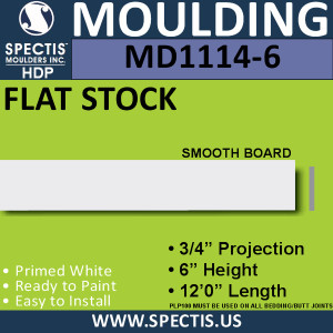 MD1114-6 Spectis 3/4" Flat Stock 3/4"P x 6"H x 144"L