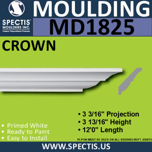 MD1825 Crown Molding Trim decorative spectis urethane