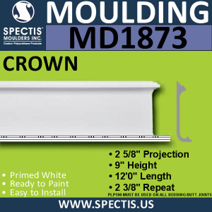 MD1873 Crown Molding Trim decorative spectis urethane