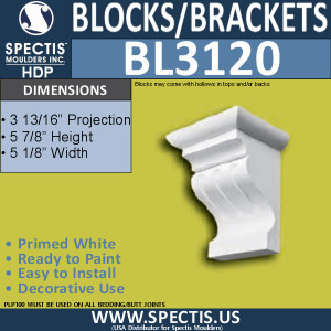 BL3120 Decorative Eave Bracket 5.12"W x 5.87"H x 3.81"P