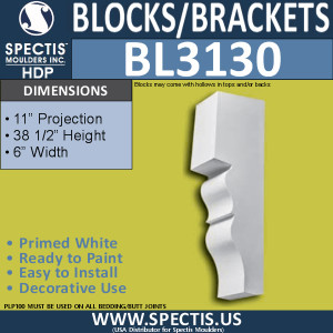 BL3130 Decorative Eave Bracket 6"W x 38.5"H x 11"P