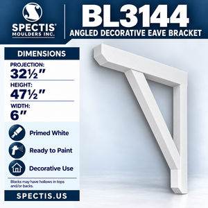 BL3144 Angled Decorative Eave Bracket 6"W x 47.5"H x 32.5"P