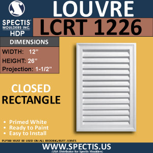 LCRT1226 Rectangle Gable Louver Vent - Closed - 12 x 26