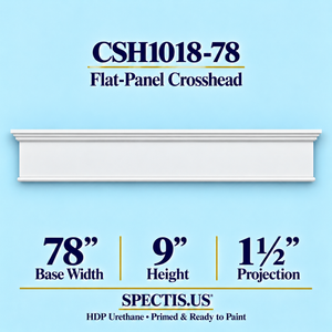 CSH1018-78 flat-panel door and window crosshead, 78 inch base width x 9 inch height x 1½ inch projection, primed HDP urethane