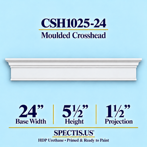 CSH1025-24 moulded door and window crosshead, 24 inch base width x 5½ inch height x 1½ inch projection, primed HDP urethane