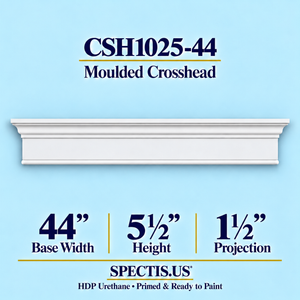 CSH1025-44 moulded door and window crosshead, 44 inch base width x 5½ inch height x 1½ inch projection, primed HDP urethane