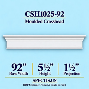 CSH1025-92 moulded door and window crosshead, 92 inch base width x 5½ inch height x 1½ inch projection, primed HDP urethane