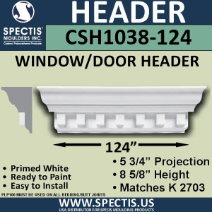 CSH1038-124 Crosshead for Window/Door 5.75"P x 8.625"H x 124"W