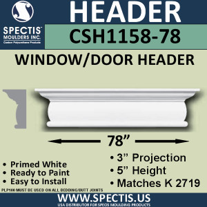CSH1158-78 Crosshead for Window/Door 3"P x 5"H x 78"W