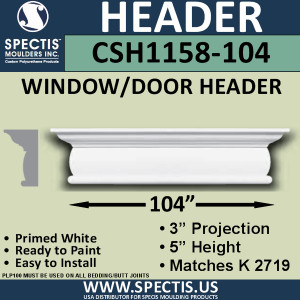 CSH1158-104 Crosshead for Window/Door 3"P x 5"H x 104"W