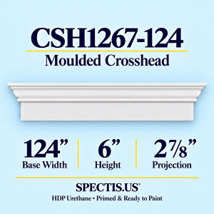 CSH1267-124 Moulded Door & Window Crosshead — 124" W x 6" H