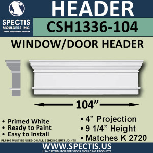 CSH1336-104 Crosshead for Window/Door 4"P x 9.25"H x 104"W