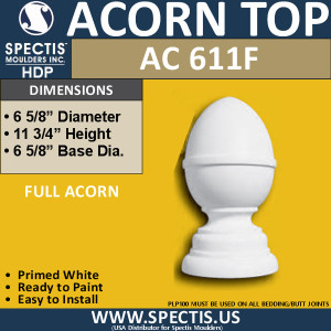 AC611F Spectis Urethane Acorn Post Cap 6-5/8"