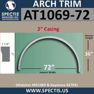 AT1069-72 Arch Circle Top 2" Wide Casing 72" Opening
