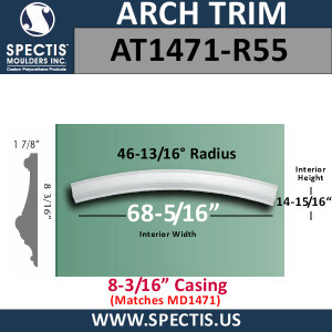 AT1471-R55 Arch Moulding 8-3/16" Casing 46 13/16 Radius