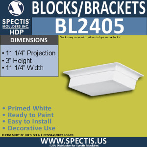 BL2405 Square Eave Block P-11.25" x" H-11.25" x W 11.25"