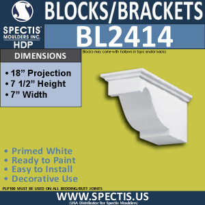 BL2414 Eave Block or Bracket 7"W x 7.5"H x 18" P
