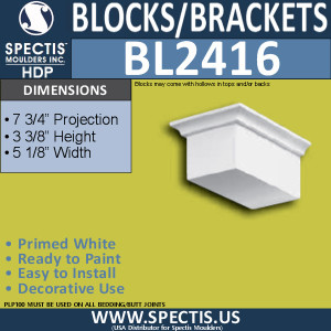 BL2416 Eave Block 7 3/4" P  3 3/8"H 5 1/8"