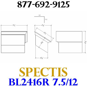 BL2416R-7.5/12 Pitch Corbel Block or Bracket 5"W x 4"H x 7" P