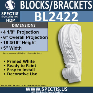 BL2422 Spectis Block or Bracket 5"W x 16"H x 6" P