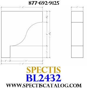 BL2432 Corbel Block or Eave Bracket 4"W x 15.75"H x 14" P