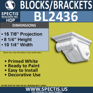 BL2436 Eave Block or Bracket 10.25"W x 8"H x 16" P