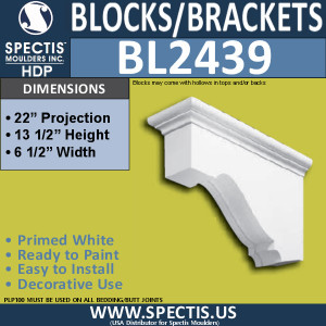 BL2439 Eave Block or Bracket 6.5"W x 12.5"H x 22" P